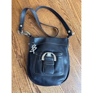 B Makowsky Black Leather Crossbody Bag